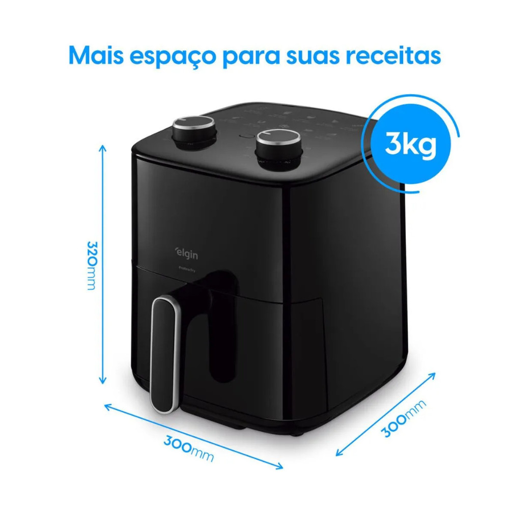 Fritadeira Air Fryer Elgin 3,7 Litros 1.400W Afg04 Preta · foto 2