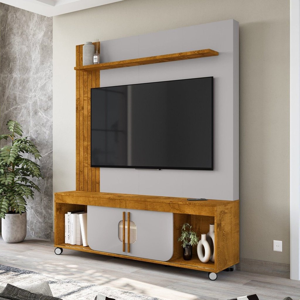 Estante para TV e Home Theater até 65 Polegadas 160CMX191CM Maragogi Marrom Naturalle/Off White