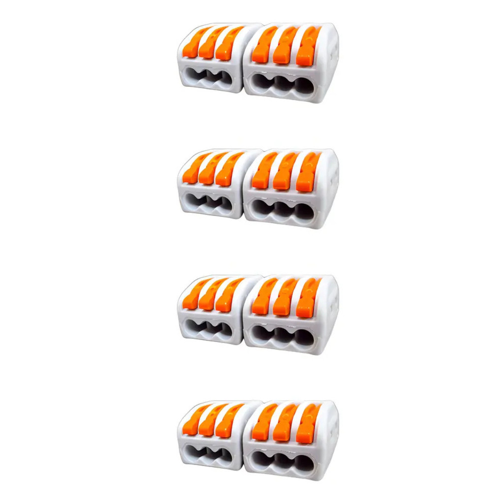 Kit 10 Conector Eletrico Terminal Conexao 3P Bloco