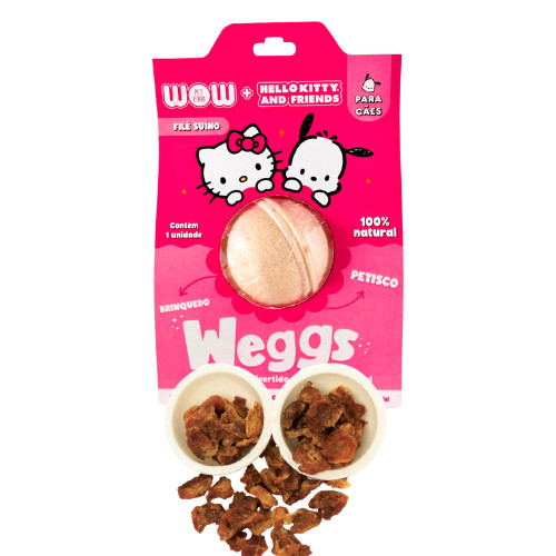 Bolinha Weggs de Lombinho Suíno Petisco Natural 100% Comestível para Cães - Wow Pet Food