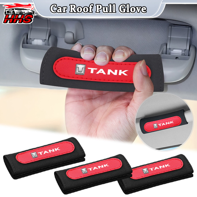 GWM Tank Car Roof Handle Luva Capa Couro Camurça Antiderrapante Soft Plush Door Cover Pad Protector Acessórios De Carro 