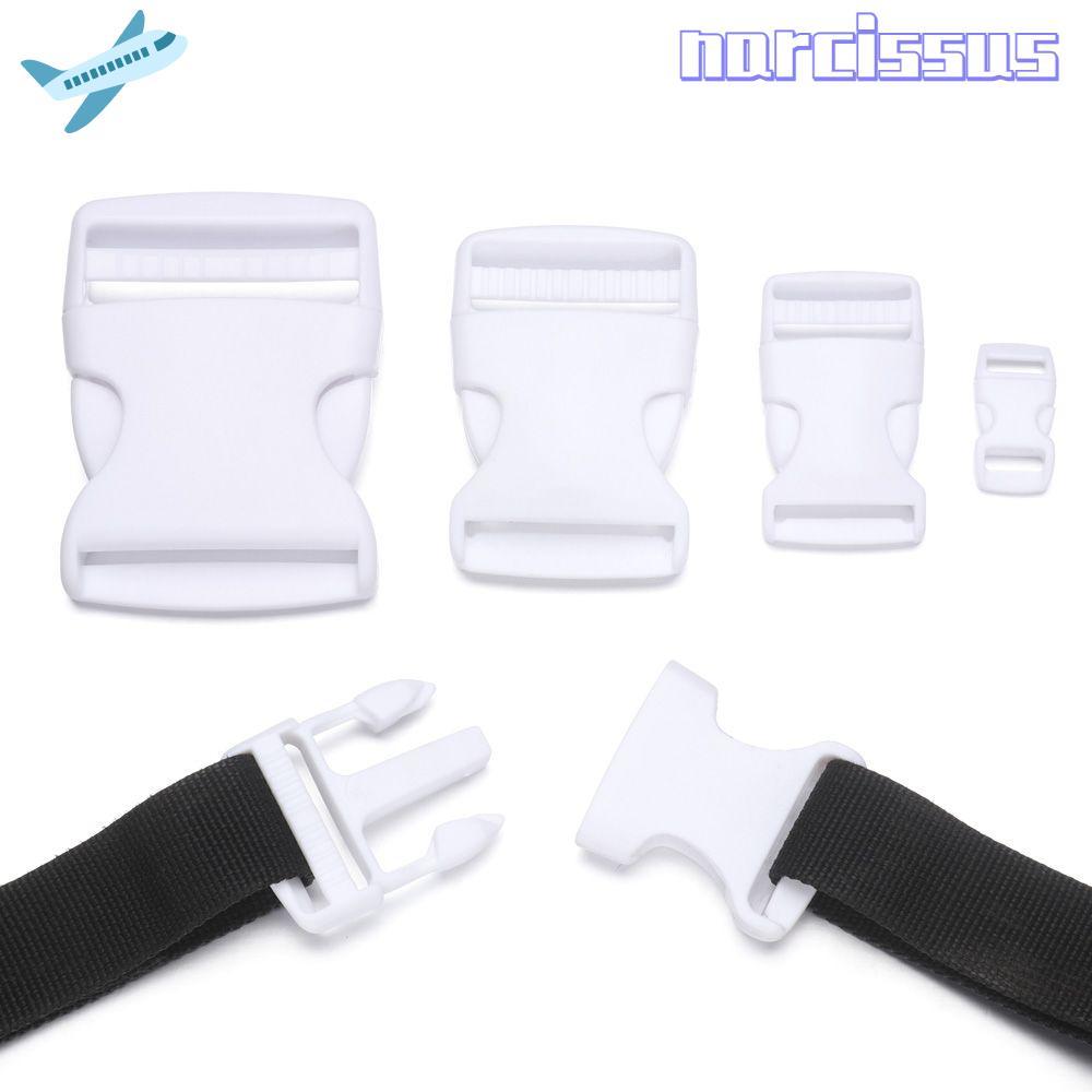 NARCISSUS 2/5/10/20/30pcs Fivela Curva Ajustável Bolsa Alça Webbing Plástico Branco Paracord Pulseira Bloqueio