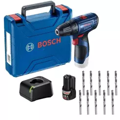 Kit Furadeira Parafusadeira GSR 120-LI 12V BOSCH e Jogo 10 Brocas Aço Rápido MTX