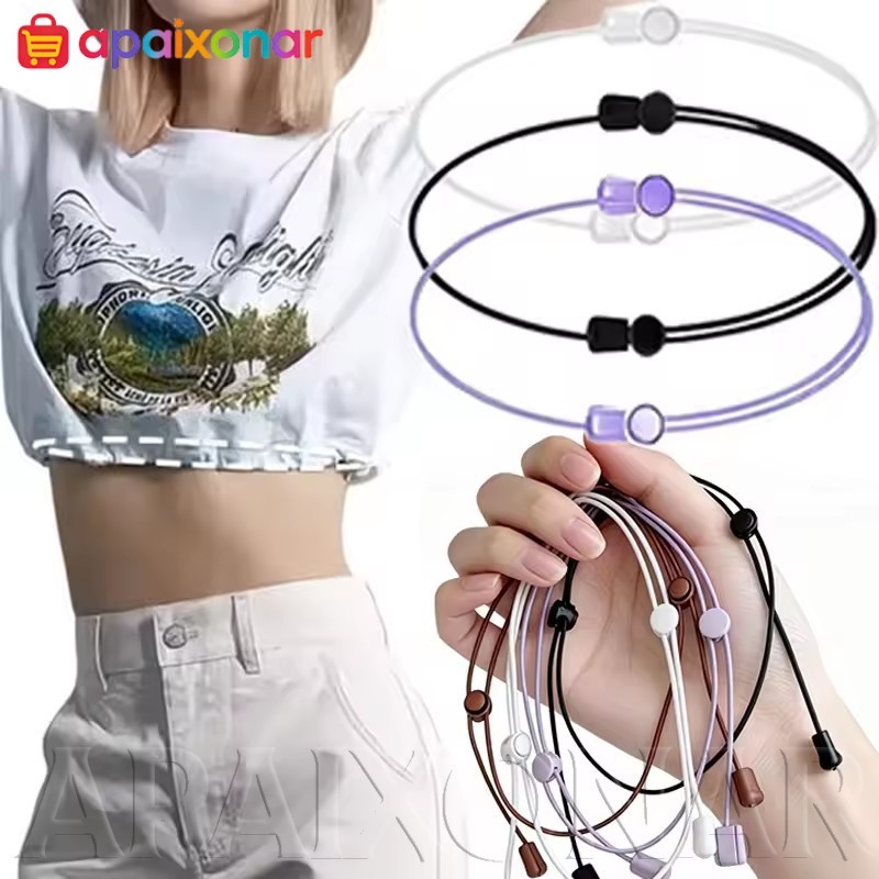 [Happt] 3-1Pcs Moda Camisa Elástica Cropping Band-Cinto Invisível Para Mulheres Masculina-Tops Curtos De Verão Faixa Aju