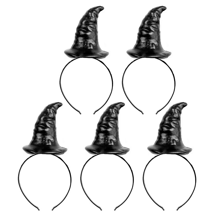 Kit com 5 Tiaras Bruxinha Carnaval Festa Fantasia Dia das Bruxas