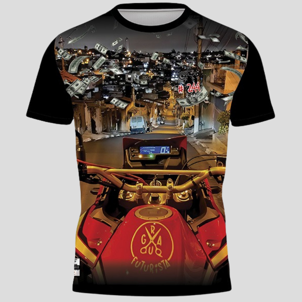 Camiseta Grau 244 Não é Crime Camisa Quebrada Favela Estilo Dry Fit
