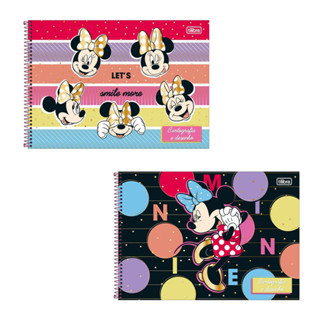 Caderno espiral capa dura cartografia 80 folhas Minnie Tilibra em Oferta na Shopee