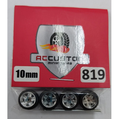 Rodas com pneu de borracha Para Customização de Hot Wheels Matchbox e Miniaturas 1/64  Ac Custon 10 mm modelo 819