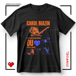 Camiseta Unissex Carol Biazin Amor Traumatizado Música Letra Blusa Cantora Mpb Camisa 100% Algodão Adulto Plus Size