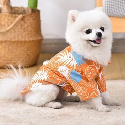Moda Camisa De Cachorro Filhote Respirável Coqueiro Patern Gato Colete Chihuahua Yorkie Havaiano Polo Camisetas Roupas D