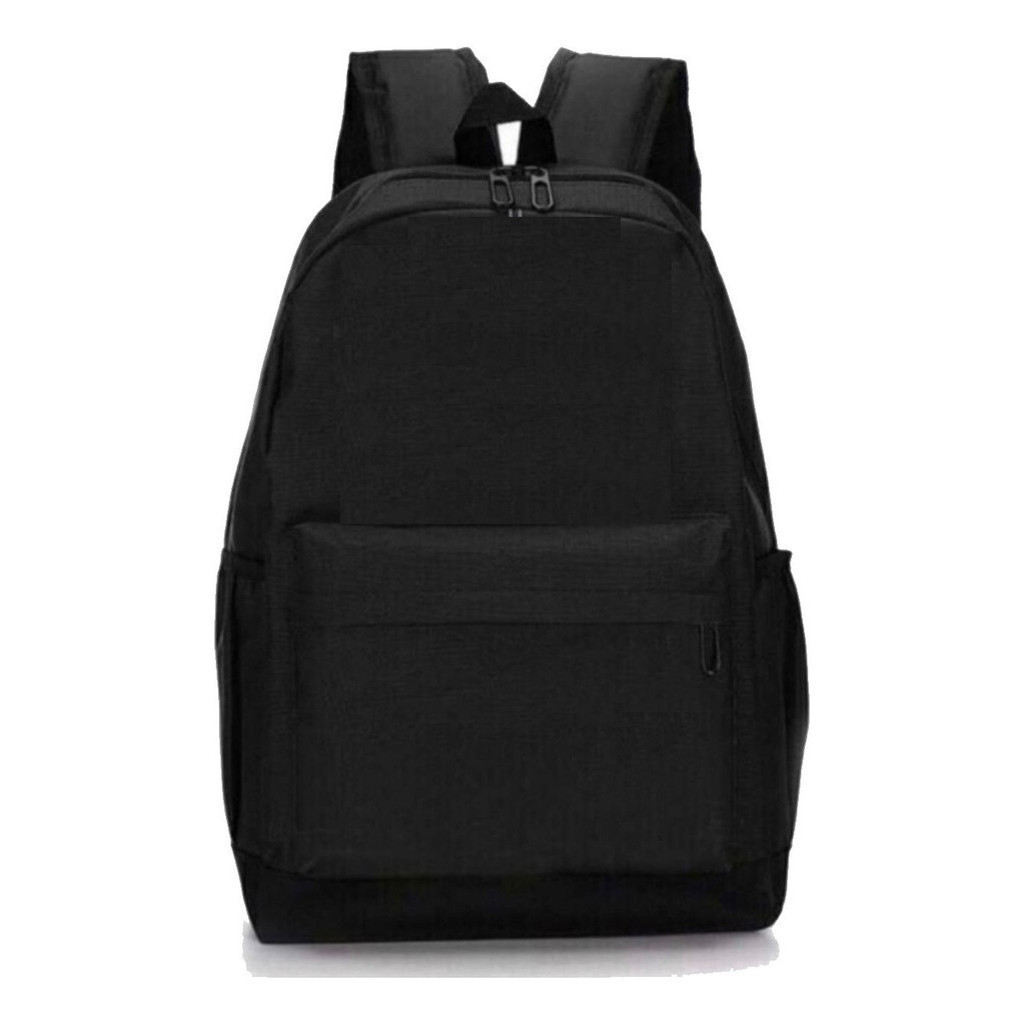 Mochila Escolar Unissex Grande Lisa Preta Versátil Para Trabalho E Viagem Full Promoção De Lançamento