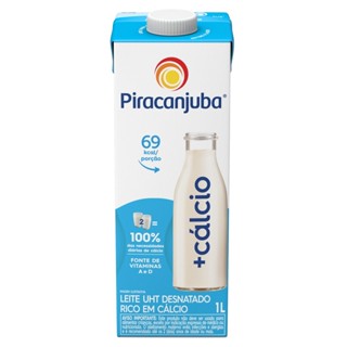 Leite UHT Desnatado +Calcio Piracanjuba 1L em Oferta na Shopee