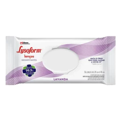 Lenço Umedecido Desinfetante Lysoform Lavanda 36 Unidades