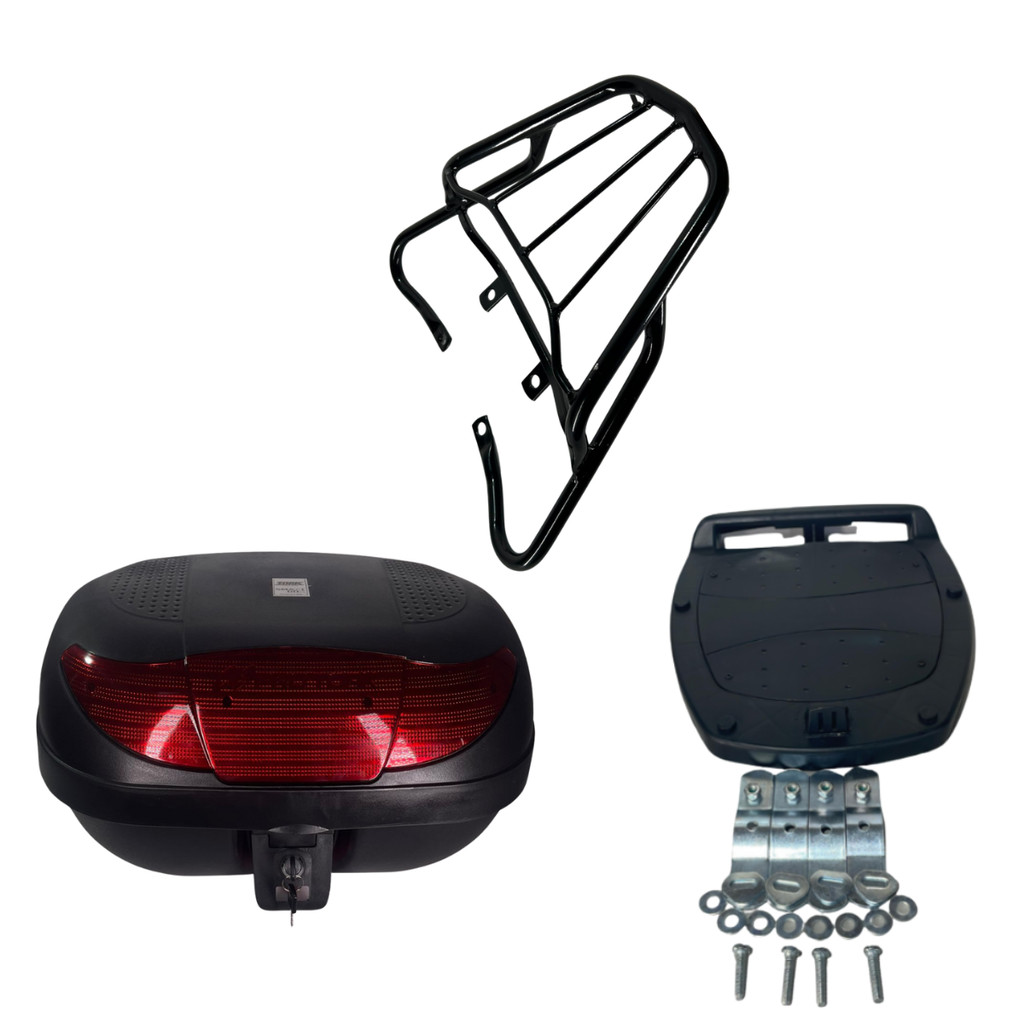 Kit Bagageiro Churrasqueira Fan Start 160 150 + Baú 45 Litros 2014 até 2021
