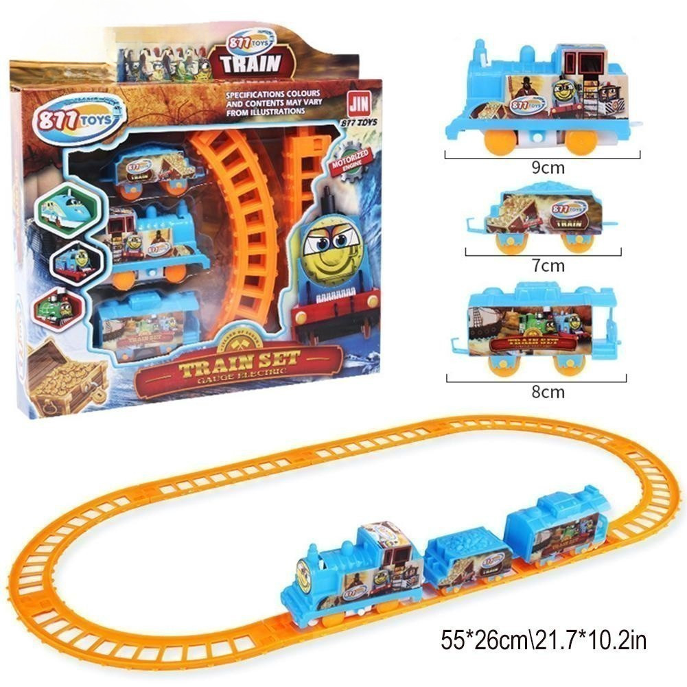 "Thomas the Train" Trem Elétrico de Plástico, Brinquedo Infantil com Duas Vagões Sonorizadas, Conjunto de Natal QWAK