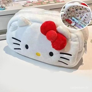 Estojo De Pelúcia Fofo Sanrio Hello Kitty Cat Cinnamoroll Bolsa De Cosméticos De Maquiagem Para Meninas Organiz em Oferta na Shopee