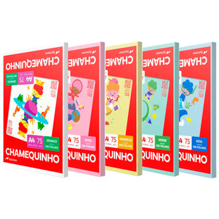 Kit Papel Sulfite A4 5 cores 500 folhas Chamequinho