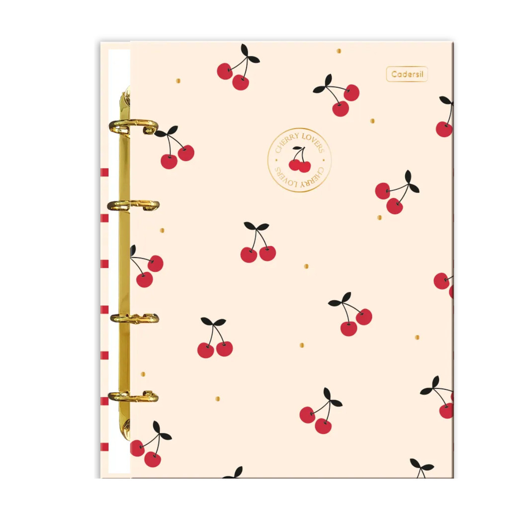 Caderno Argolado Colegial Capa Dura 80fls Cherry Lovers - CADERSIL Capa:Cerejas em Oferta na Shopee