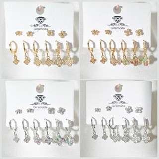 Conjunto 5 Pares de Brincos Femininos Semi Joia Luxo Dourado e Prateado com Zircônia em Oferta na Shopee