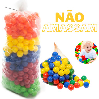 Bolinhas para Piscina 400 Unidades Coloridas Super Resistente Não Amassam 70mm