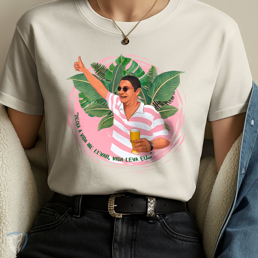 T-Shirt Samba e Chopp | Camiseta Zeca Pagodinho Frase Engraçada Unissex em Oferta na Shopee