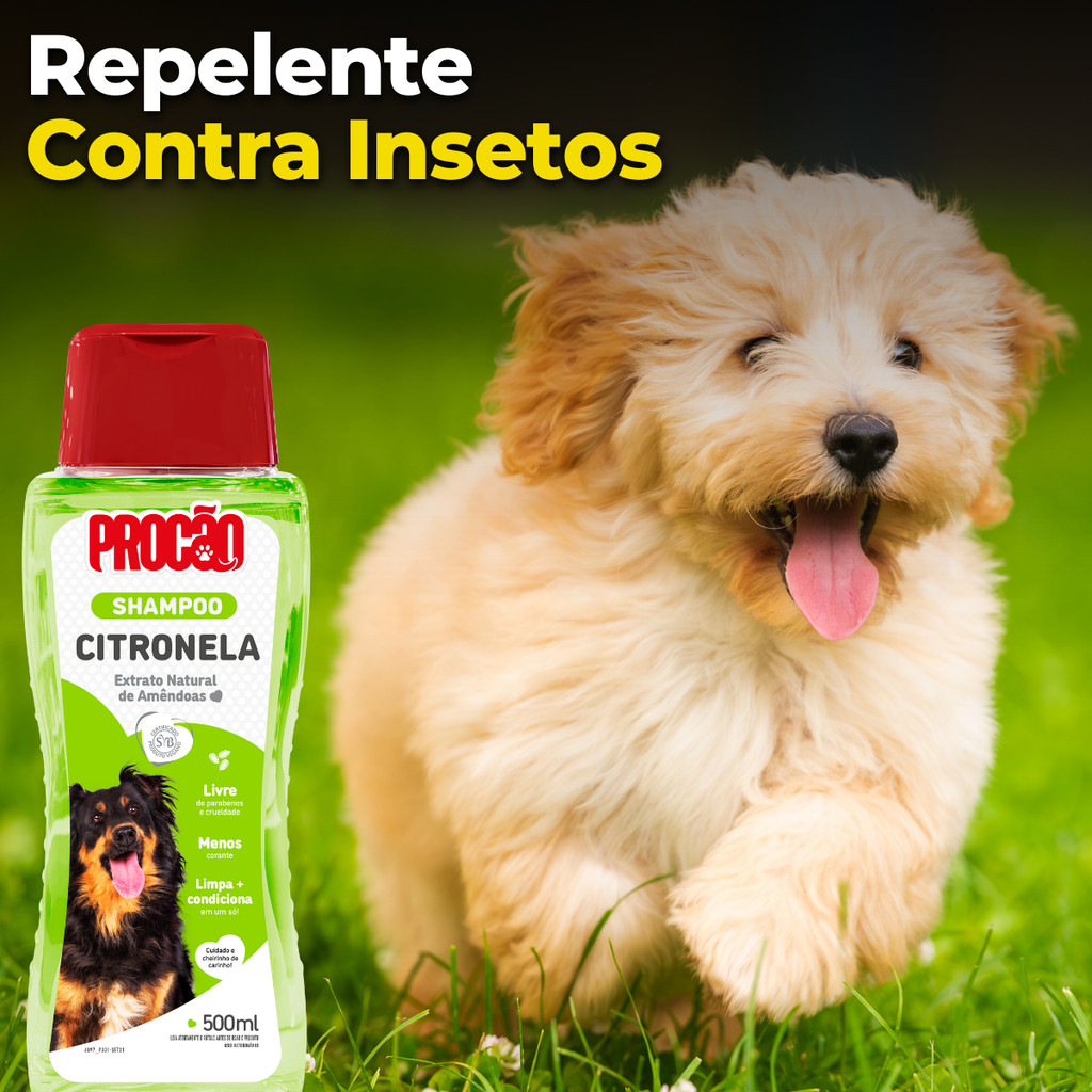 Shampoo Pet Procão 500 ml Aroma Citronela Para Cães e Gatos