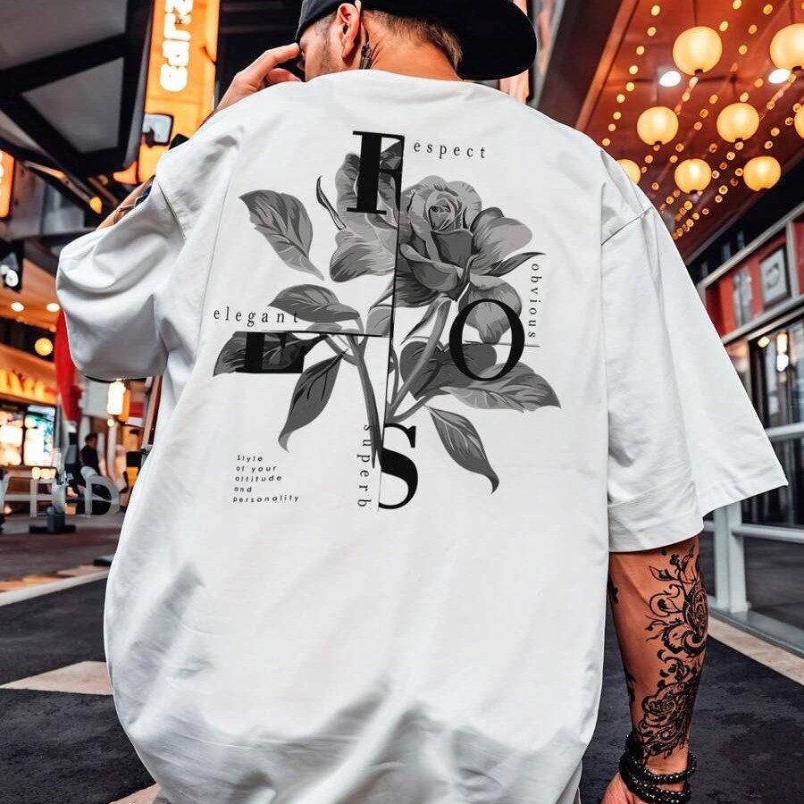 Camista Camisa Streetwear  Algodão Rose Rosar Gola Redonda Casual em Oferta na Shopee