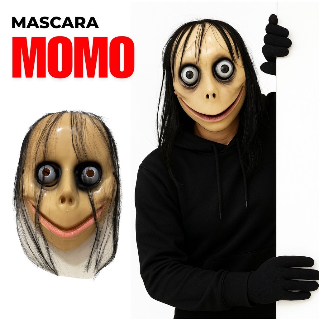 Máscara da Momo – Fantasia de Terror Hallowen em Oferta na Shopee