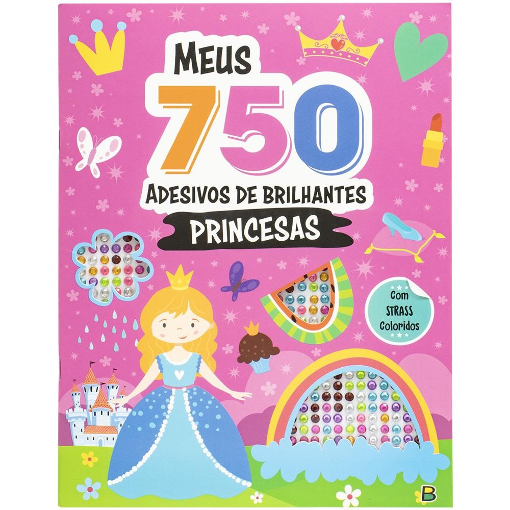 Livro Meus 750 Adesivos Brilhantes - Livro de Colorir: Princesas - Livros Sorocaba