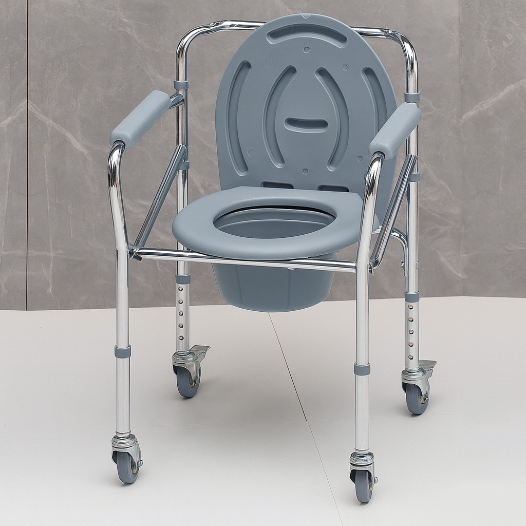 Cadeira De Banho Idoso Higienica Dobravel Reforçada Rodinha