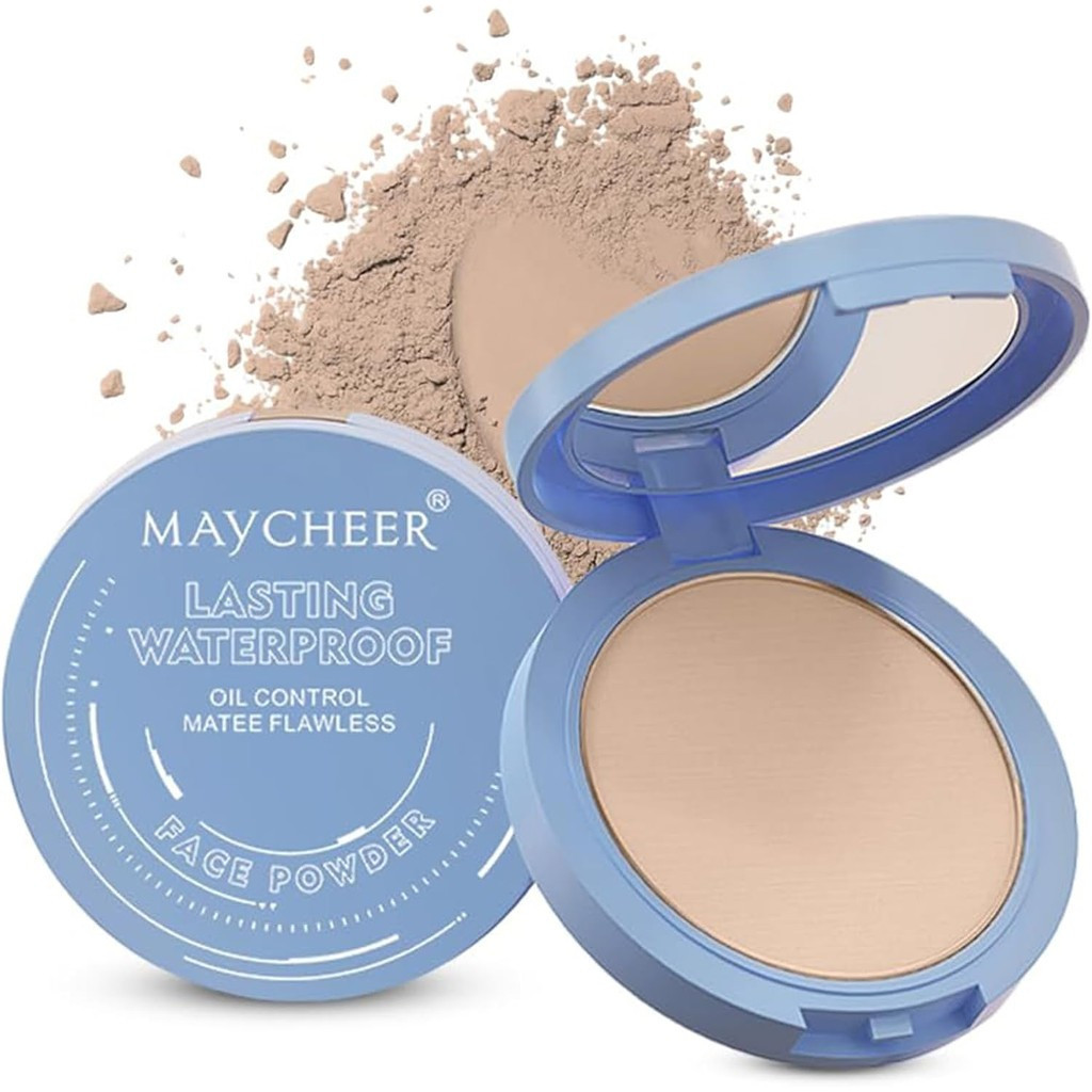 Pó Facial À Prova D'água De Longa Duração , Prensado Leve Com Acabamento Fosco Para Controle De Óleo-Sombra Universal Mu em Oferta na Shopee