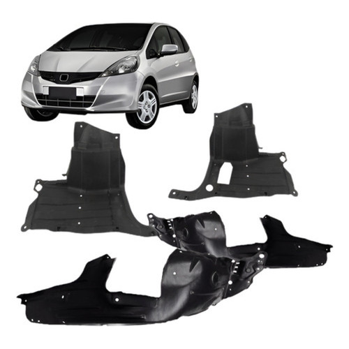 Par Parabarro Frontal + Protetores P/ Para Honda Fit 09 A 14 em Oferta na Shopee