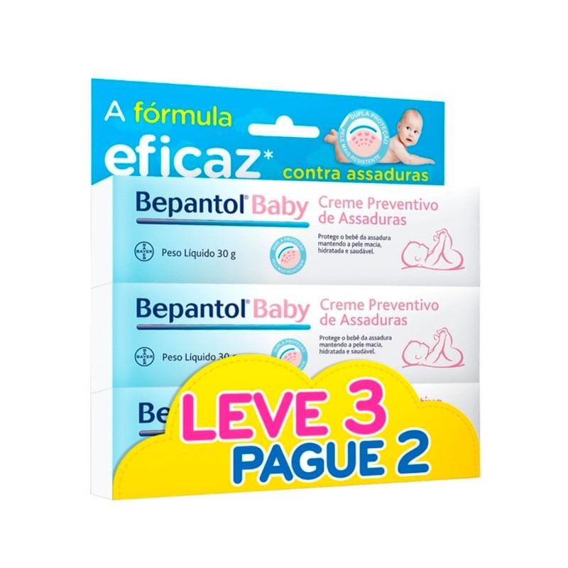 Kit Creme Preventivo de Assaduras Para Bebês Bepantol Baby 3 Unidades 30g em Oferta na Shopee