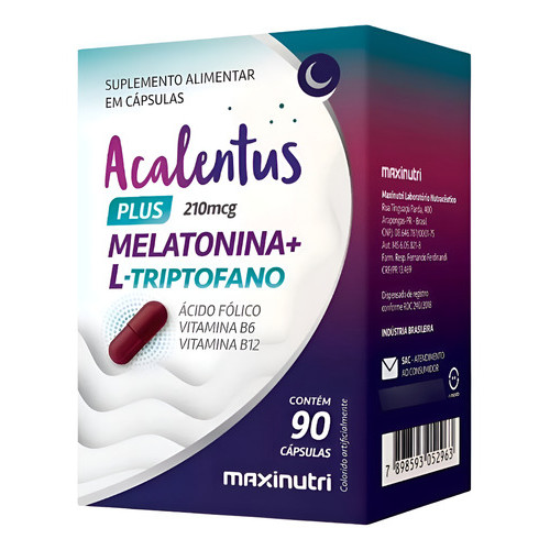 Melatonina Com L Triptofano Vit. B6 B9 B12 90cps Maxinutri em Oferta na Shopee