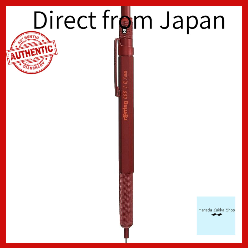rOtring 600 Madder Lápis Mecânico Vermelho 0.7mm Tipo Knock 2119973 Afiado Instrumentos De Escrita De Alta Qualidade Papelaria Feito Na Alemanha Caneta De Desenho Esferográfica Profissional