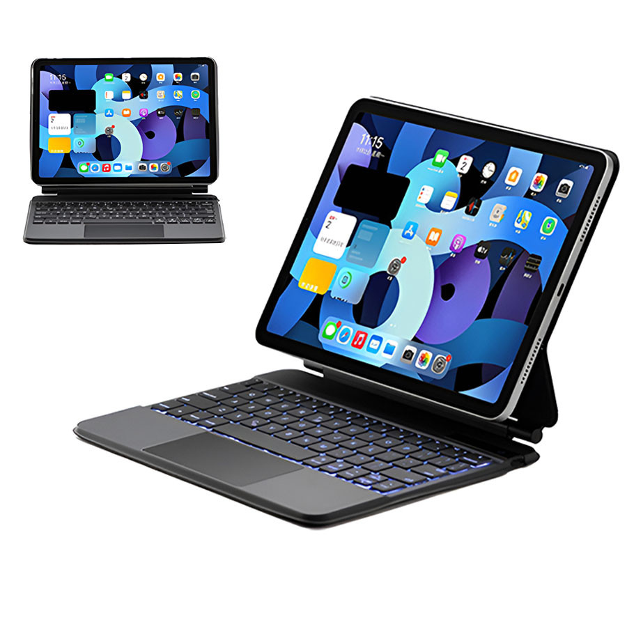Capa giratória 360° para tablet com teclado luminoso ABNT2 para iPad Air11/Air6/
