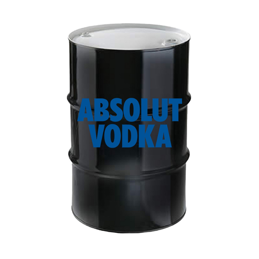Adesivo Tonel Tambor Barril 200l Bar Bebidas Vodka - Azul