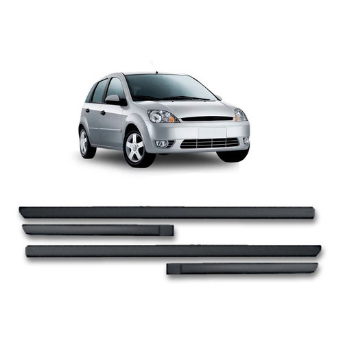 Friso Lateral Fiesta Hatch 2003 04 05 06 2007 4 Pecas Preto