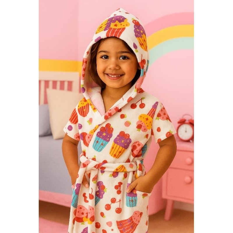 ROUPÃO DE BANHO INFANTIL COM CAPUZ ATOALHADO EXTRA MACIO em Oferta na Shopee