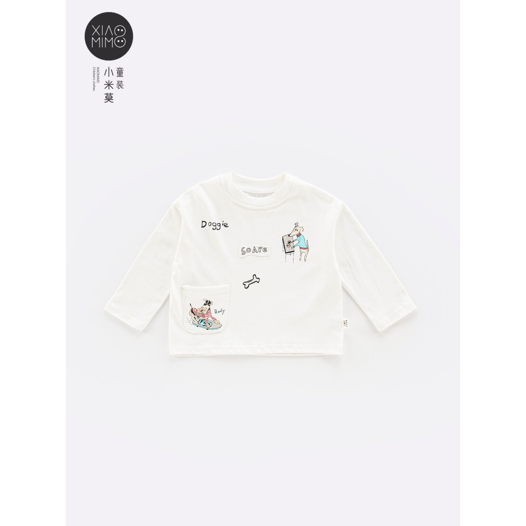 Crianças puro algodão manga comprida topos meninos meninas camisetas antibacterianas primavera outono bebê pele-amigável