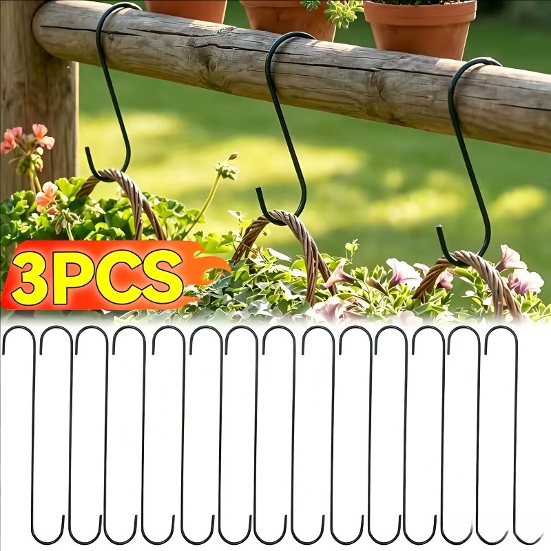 Gancho Duplo Em Forma De S De Ferro 3-1Pc-Para Toalhas De Roupas Pendurar Casa-Cesta De Flores Gaiola-Suporte Rack De Ar