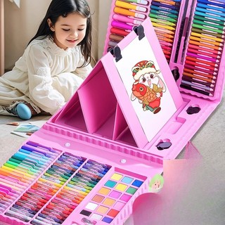 Conjunto de ferramentas de pintura para crianças, caixa de presente para pintura, conjunto completo de materiais de arte