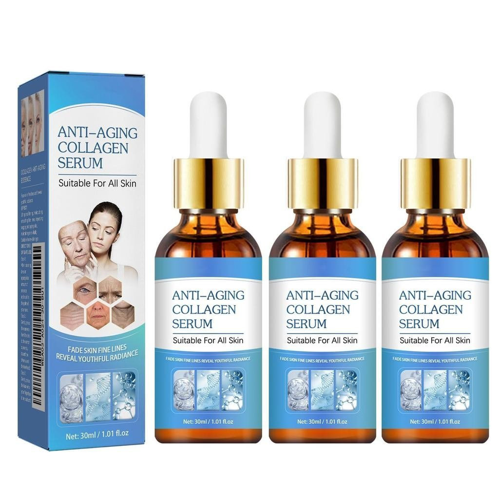 3 frascos de sérum facial: Sérum facial concentrado - em frasco, sérum anti-envelhecimento com efeito lifting e firmador