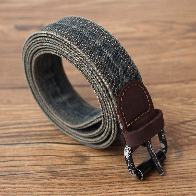 Original japonês Retro Denim pino fivela cinto jovens na moda Casual macacão tecido cinto All-Match calças cinto