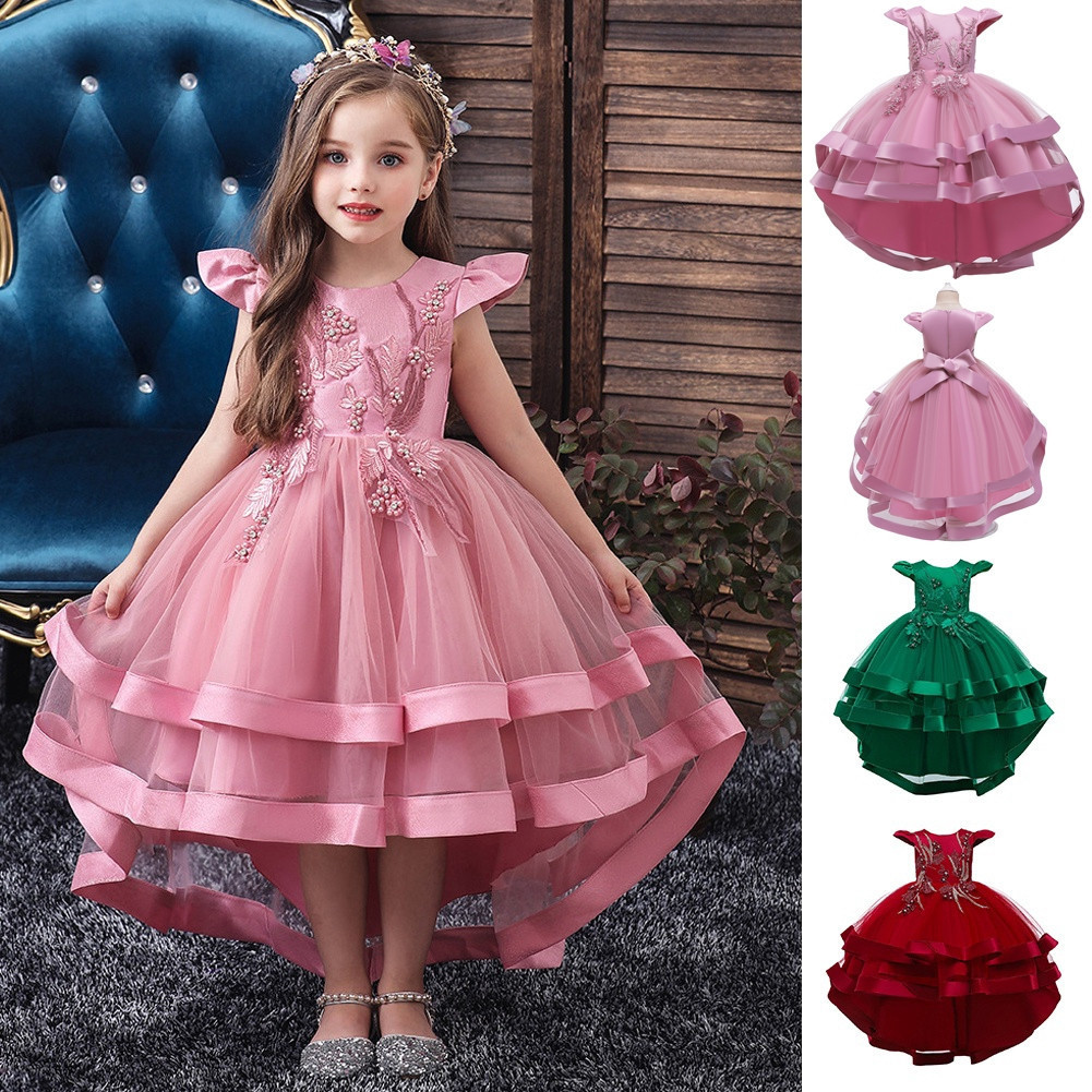 Vestido Infantil de Festa com Cauda Mullet e Babado