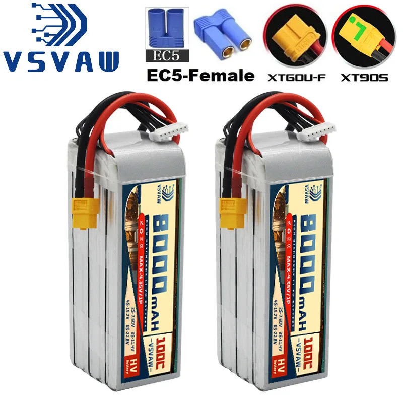 2026 Novo 6S 22.8V 8000mAh 100C HV Lipo Bateria Adequada Para drone FPV Proteção De Colheita Helicóptero De Corrida Com