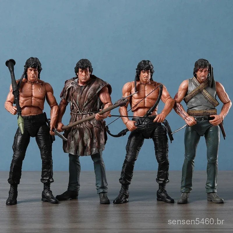 Figura de Ação NECA Rambo SDCC 2015 Force Of Freedom, Boneco Modelo Feito à Mão
