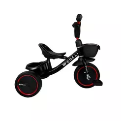 Bicicleta Infantil Colli Triciclo Kim Aro 12 - Quadro de Aço Carbono, Duplo Cesto, Preta