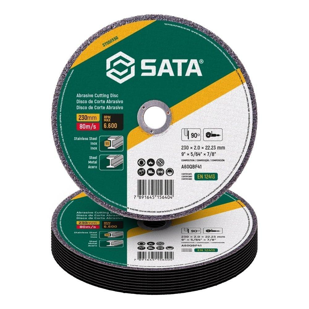 Disco Corte Sata Metal/Inox 9P 230X2,0mm - Embalagem com 10 Unidades