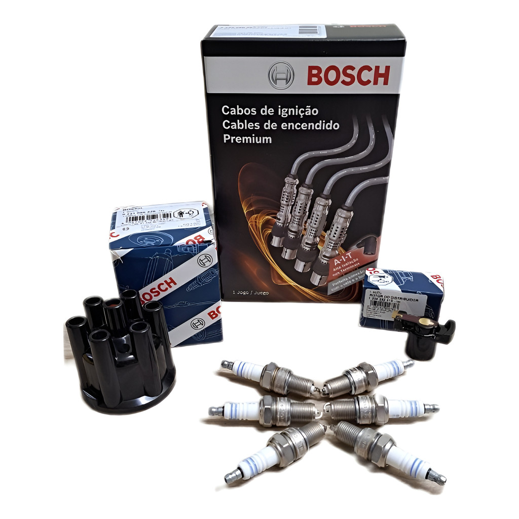 Kit Bosch Original Opala 6cc Tampa + Rotor + Cabos + Velas Preto